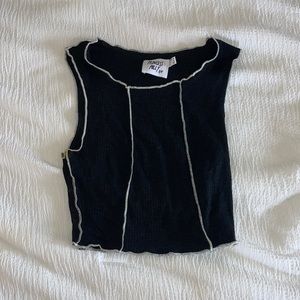 Black high neck tank